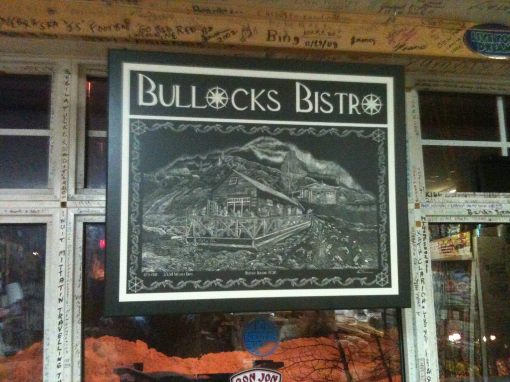 Yellowknife, NWT - Bullocks Bistro sign